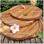 Cutting board butcher block STRIPES ROUND 30x2cm +/-1kg talenan kayu jati Jepara